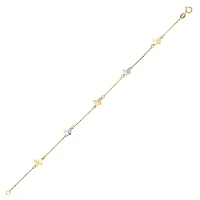 10K 3-TONE GOLD BRACELET - 7.25''