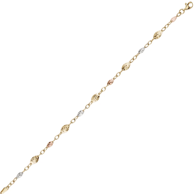 BRACELET OR 3 TONS 10K - 7.5''