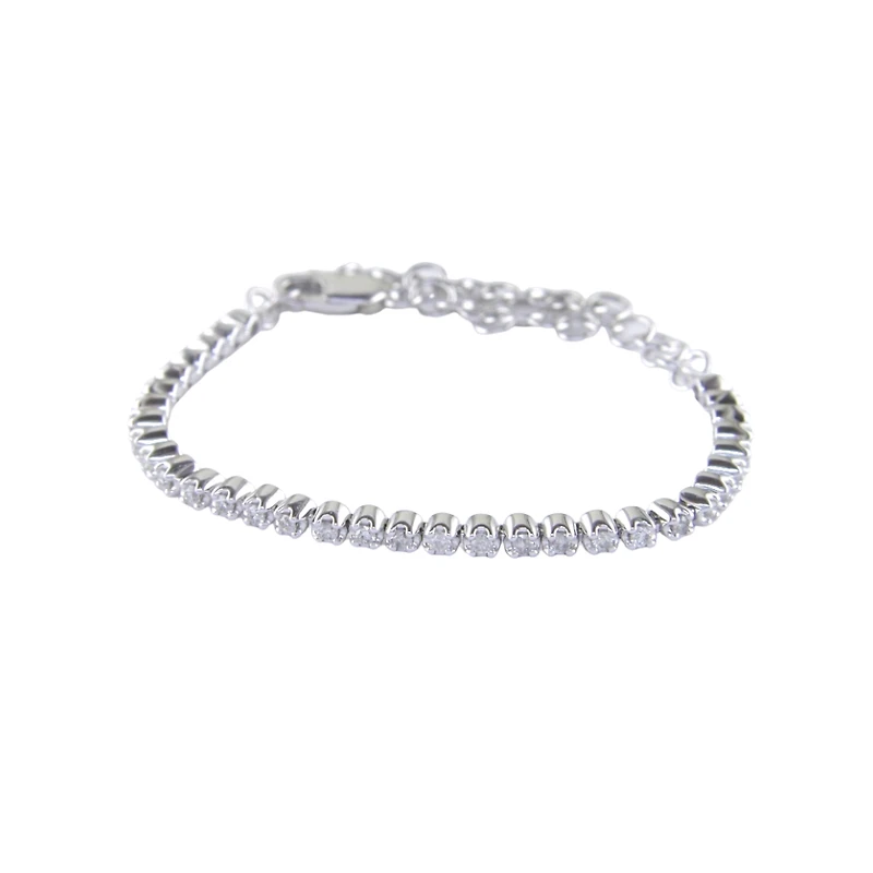 BRACELET TENNIS OR BLANC 10K