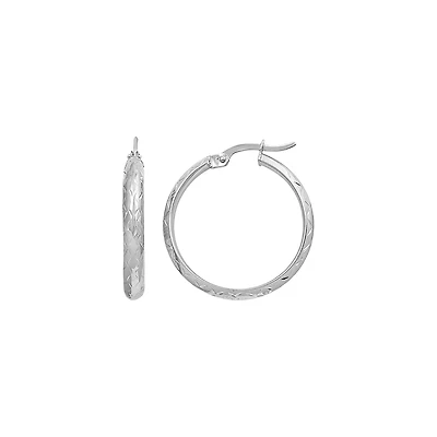 Anneaux or blanc 10k - 20x3mm