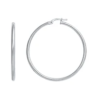 10K WHITE GOLD EARRINGS- 60MM