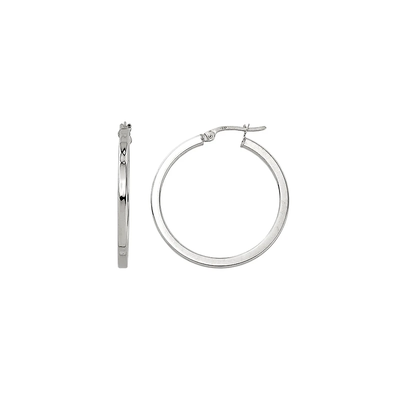 ANNEAUX OR BLANC 10K - 10MM