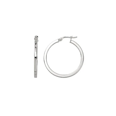 ANNEAUX OR BLANC 10K - 10MM