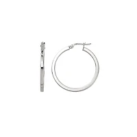 ANNEAUX OR BLANC 10K - 10MM