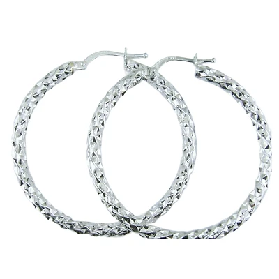 ANNEAUX 30MM EN OR BLANC 10K