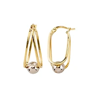 10K 2 TONE GOLD EARRINGS