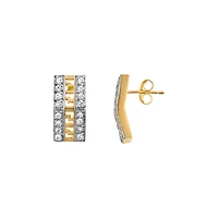 2 TONE 10K GOLD EARRINGS