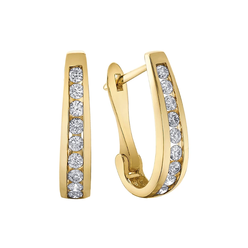 10K GOLD EARRINGS (DIAMONDS 1 CT