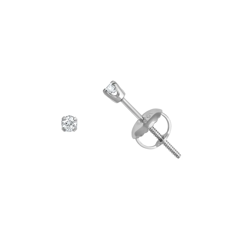 BOUCLE D’OREILLES OR BLANC 14K