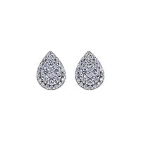 BOUCLES D'OREILLES OR BLANC 14K