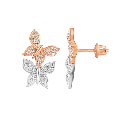 10K 2-TONE GOLD EARRING