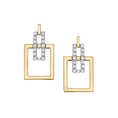 10K 2 TONE GOLD EARRINGS