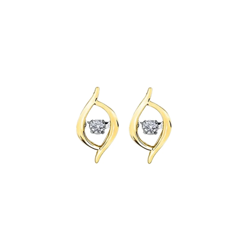 10K 2 TONES GOLD EARRINGS.