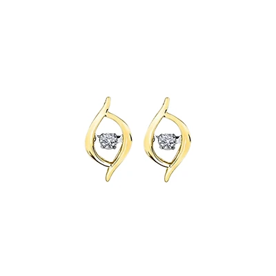 10K 2 TONES GOLD EARRINGS.