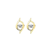 10K 2 TONES GOLD EARRINGS.