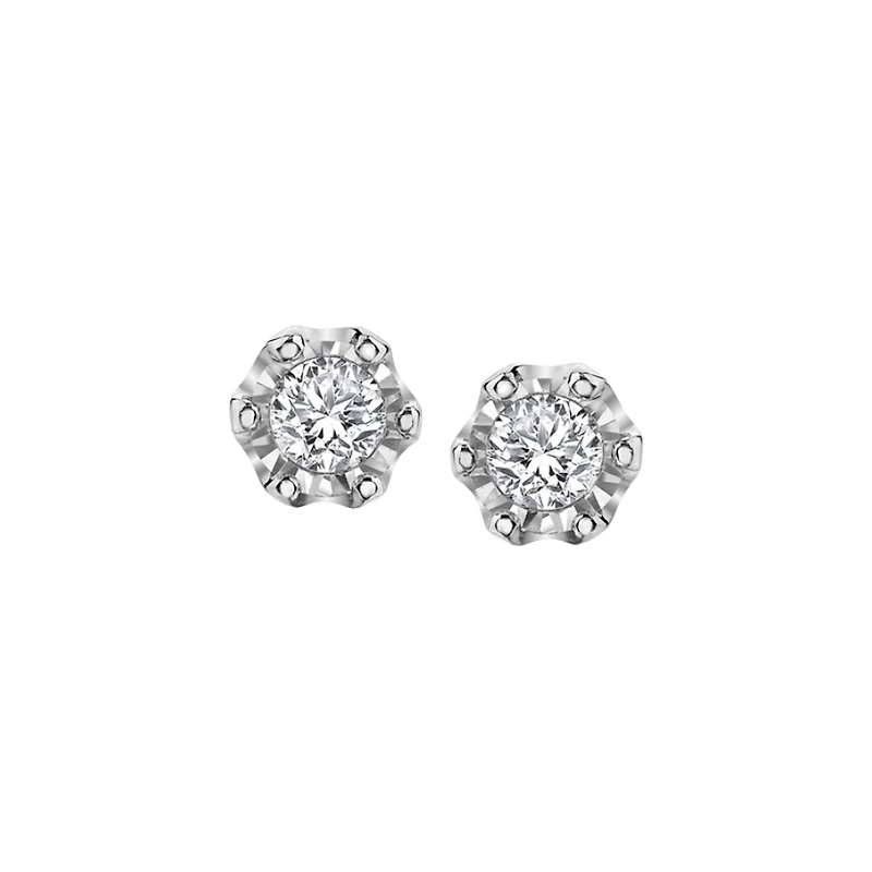 10K WHITE GOLD EARRINGS.
