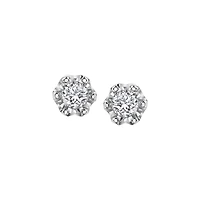 10K WHITE GOLD EARRINGS.