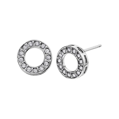 BOUCLES D'OREILLE OR BLANC 10K