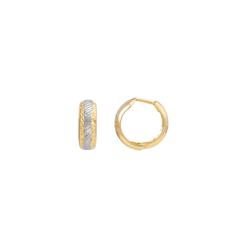 ANNEAUX EN OR JAUNE 10CT ET RHODIUM