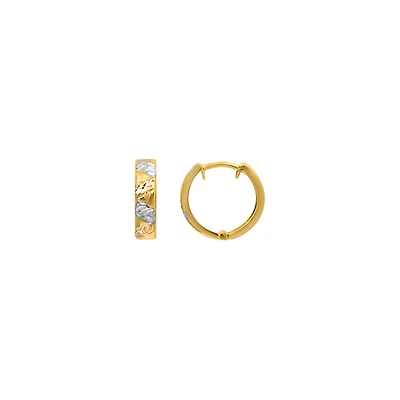 10k three-tone gold earrings