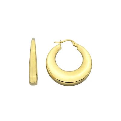 14K YELLOW GOLD HOOPS- 30X5MM