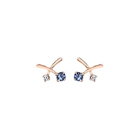 WHITE AND PINK GOLD EARRING 10K