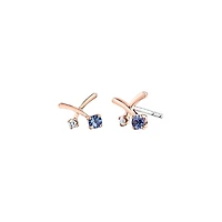 WHITE AND PINK GOLD EARRING 10K
