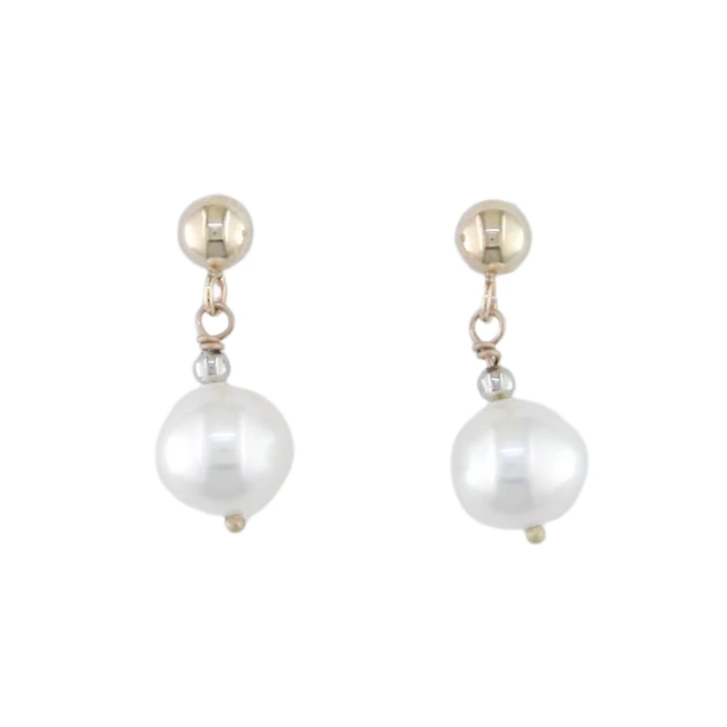 10K 2-TONE GOLD EARRINGS