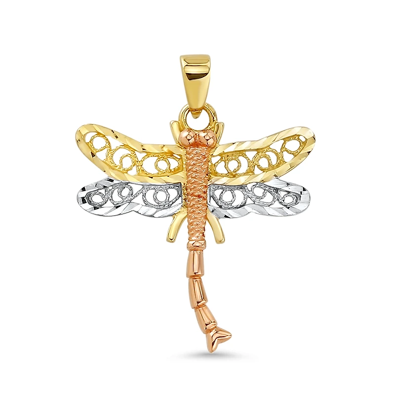 10K GOLD DRAGONFLY PENDANT