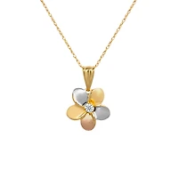 3 TONE 10K GOLD PENDANT