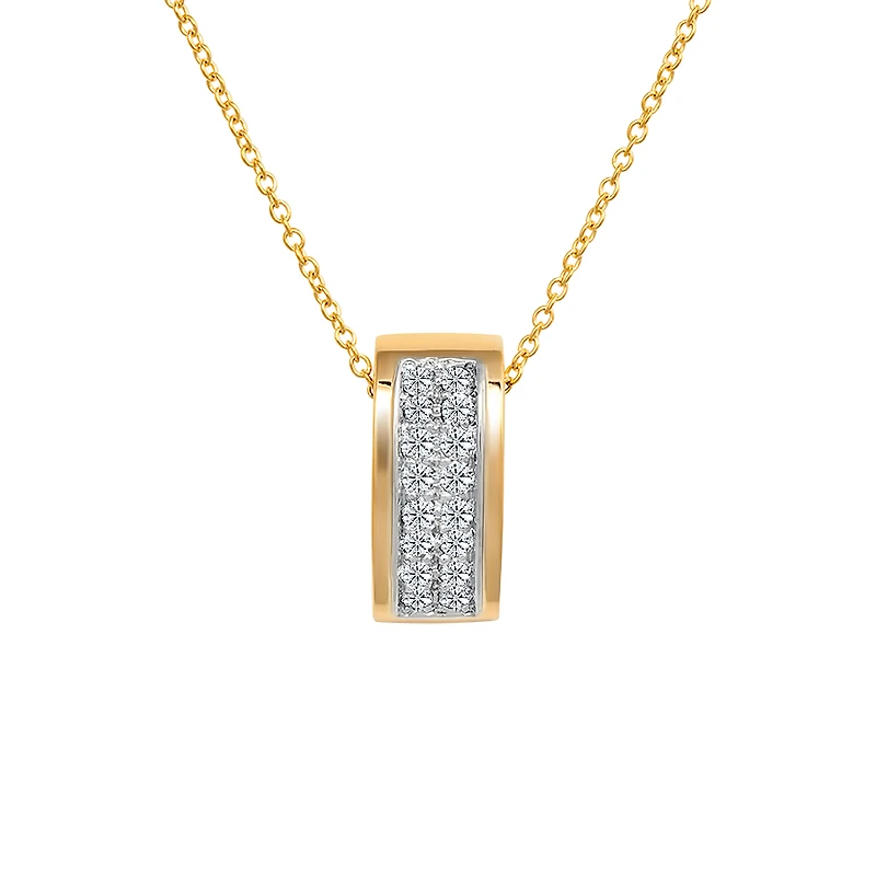 2 TONE 14K GOLD PENDANT