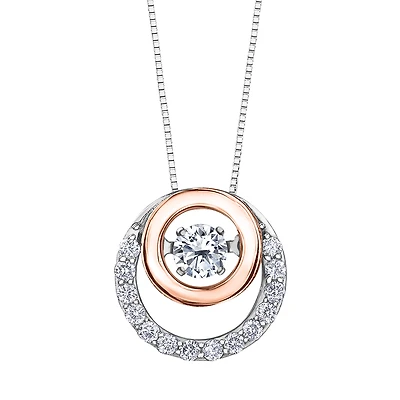 WHITE AND PINK GOLD PENDANT 10K