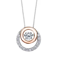 WHITE AND PINK GOLD PENDANT 10K