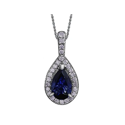 10K GOLD PENDANT WITH SAPPHIRE