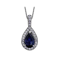 PENDENTIF EN OR 10K AVEC SAPHIR