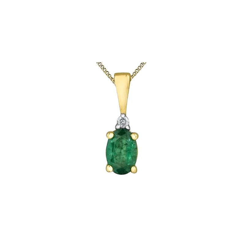 PENDENTIF EN OR 10K AVEC EMERAUDE