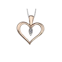 10K ROSE GOLD FANCY HEART PENDANT