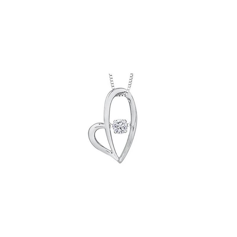 10K WHITE GOLD HEART PENDANT