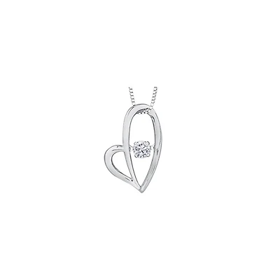 10K WHITE GOLD HEART PENDANT