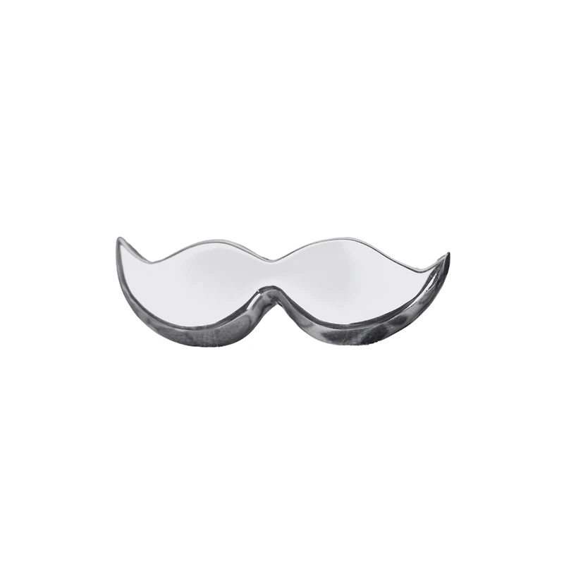 10K WHITE GOLD MUSTACHE PIN