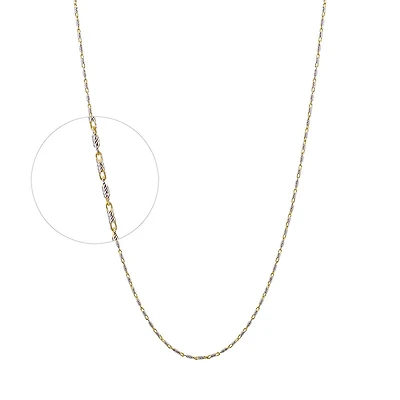 10K 2 TONES GOLD CHAIN – 16’’X1MM