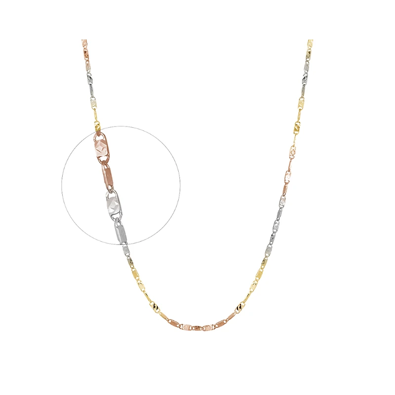 10K 3-TONE GOLD BRACELET – 7’’