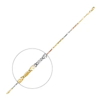 3 TONES GOLD BRACELET - 7''X3MM