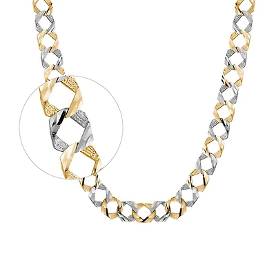 10K 2 TONES GOLD CHAIN – 20’’X10MM