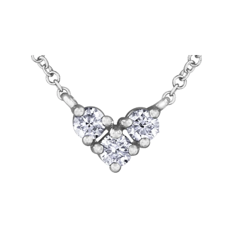 COLLIER À DIAMANTS EN OR BLANC 10K