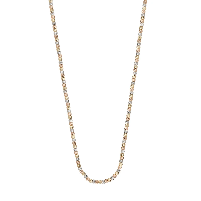 10K 3 TONE GOLD NECKLACE - 17''