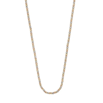 10K 3 TONE GOLD NECKLACE - 17''