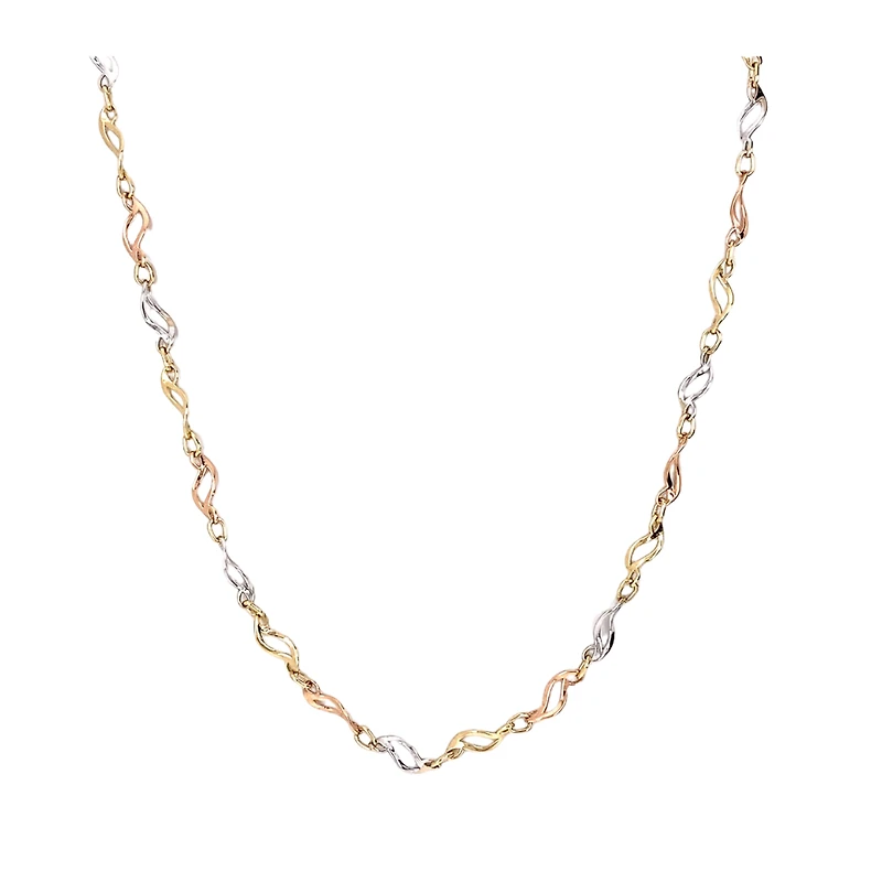 10K 3-TONE GOLD NECKLACE – 18’’