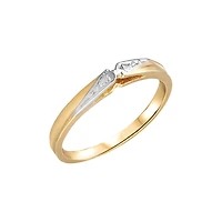 BAGUE OR JAUNE ET FINI RHODIUM