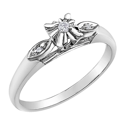 BAGUE EN OR 10K AVEC DIAMANTS